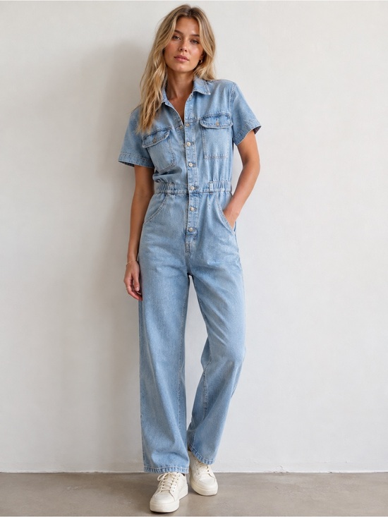 Free People Pants - FREE PEOPLE Marci Coverall Jumpsuit NEW Size S Clear Skies Blue